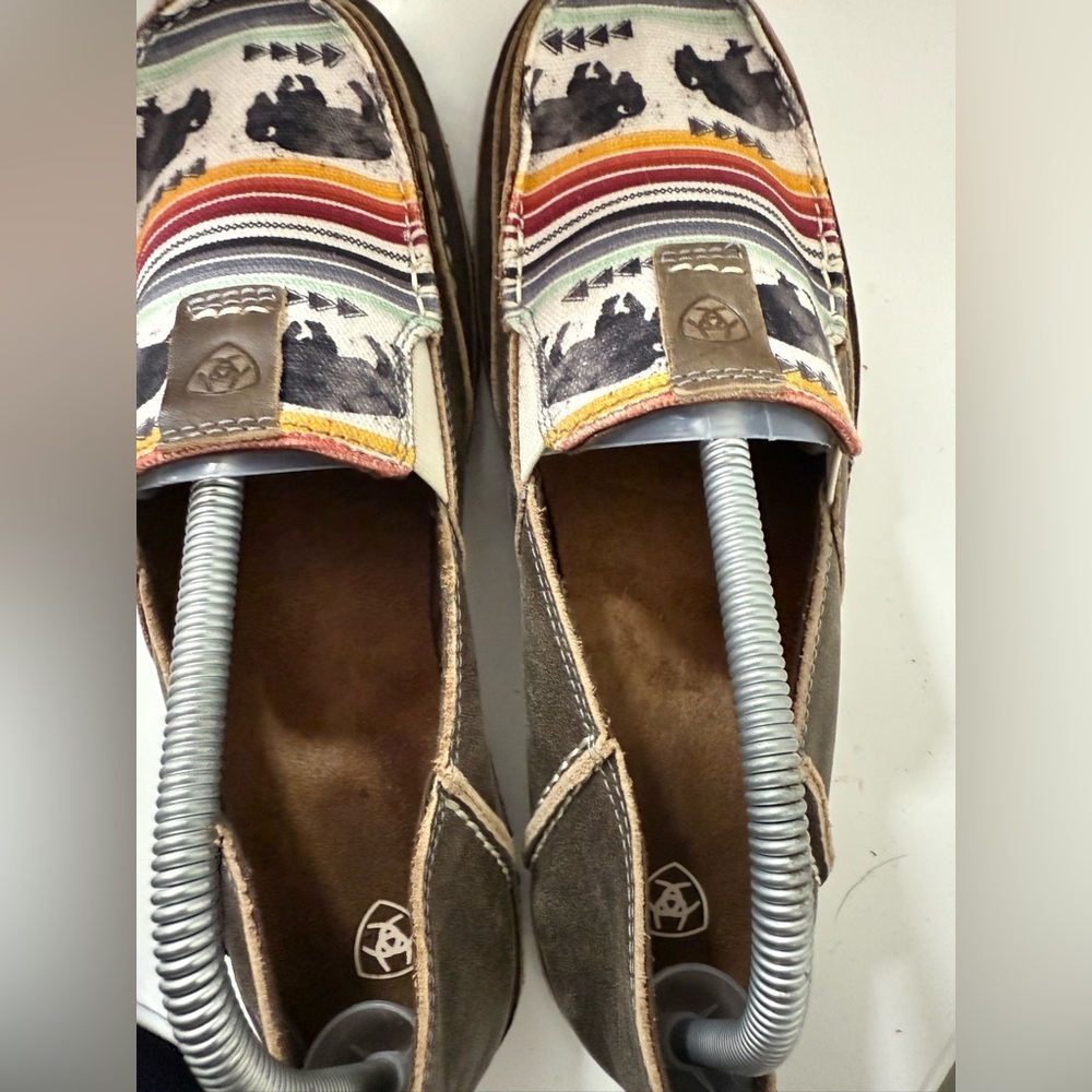 Ariat Brown and Multicolor Buffalo Print Loafers - Picture 6 of 8